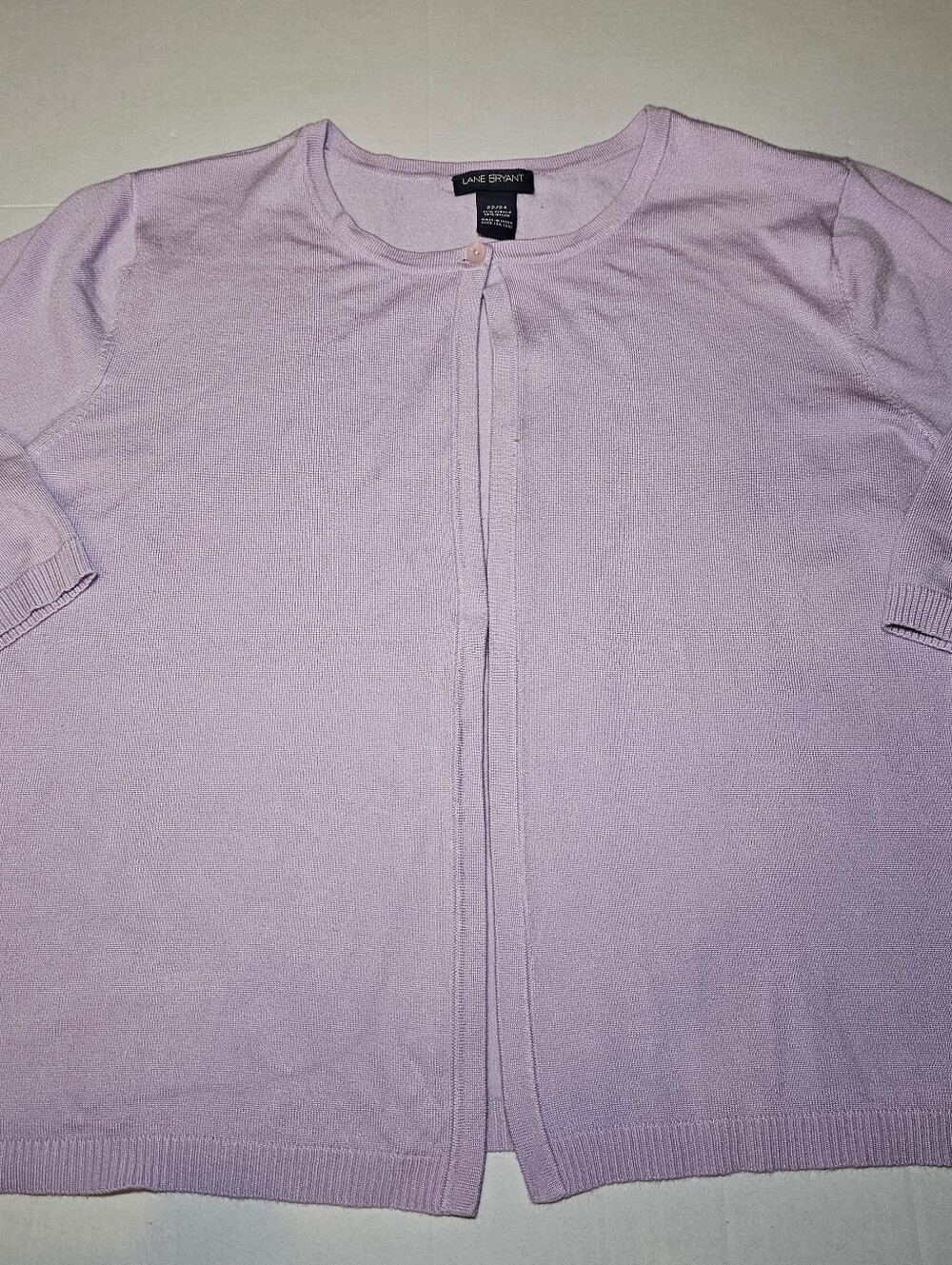 Lane Bryant Womens Plus 22 24Purple Knit Button Cardigan Sweater 1/2 Sleeve